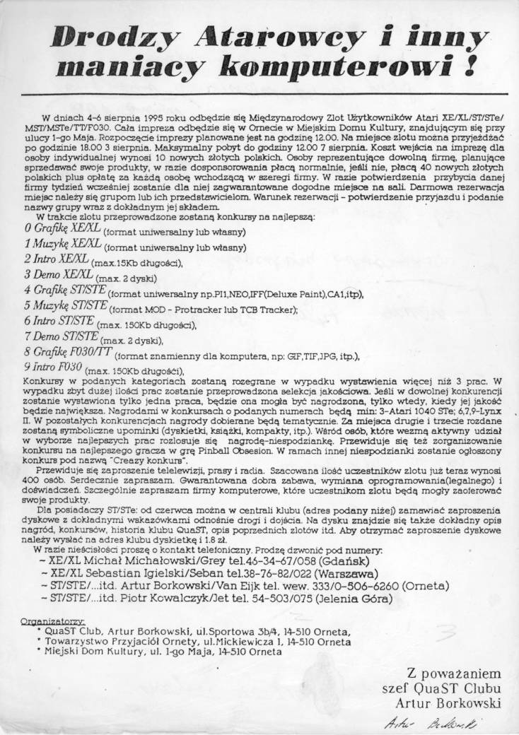 Papierowa zapowiedź zlotu od Van Eijka